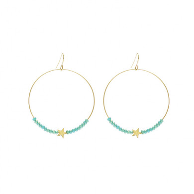 boucles-oreilles-creole-perles-turquoise-etoile-dore