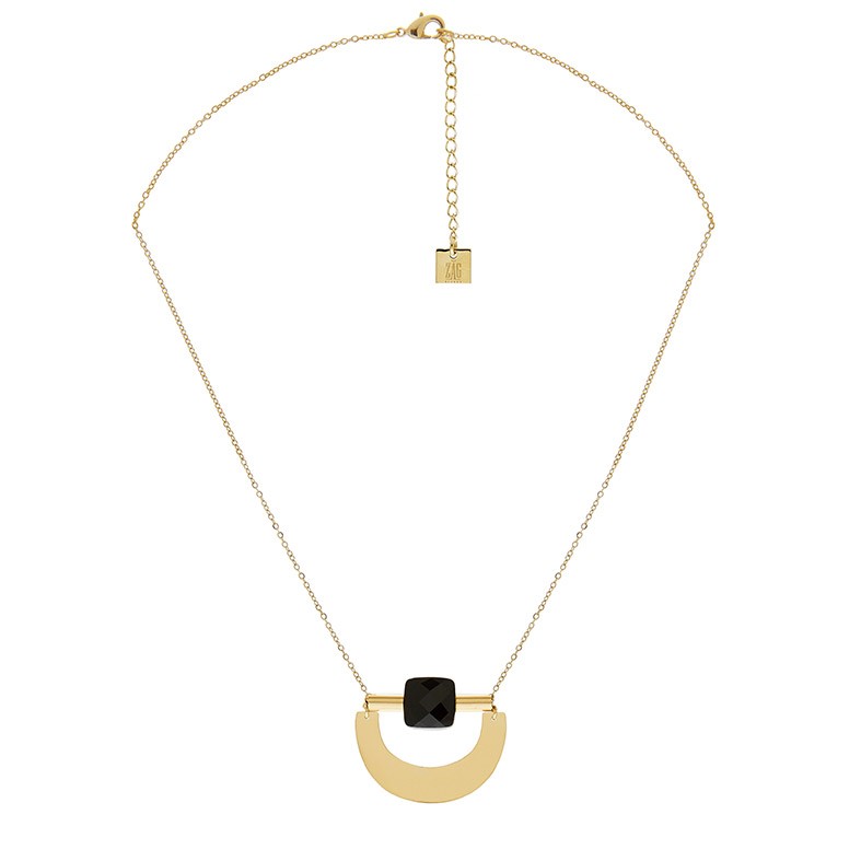 collier demi lune perle bleu zag