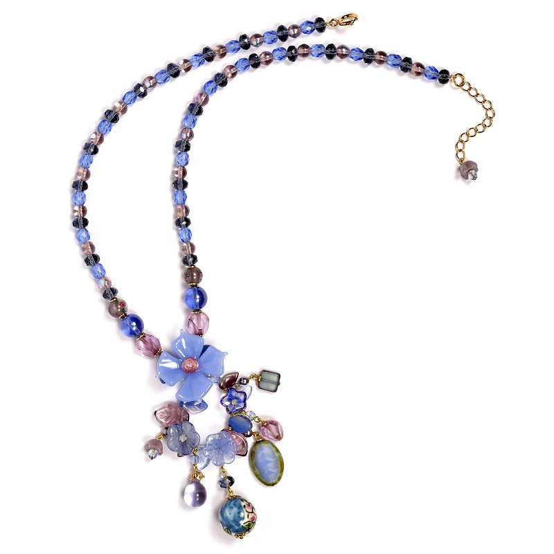 Atelier de Montsalvy Collier.Fleur.bleue.n°4 (1)