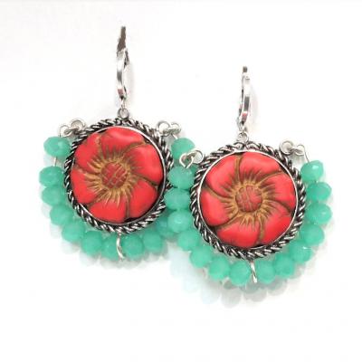 Boucles d oreilles spirit perles turquoise